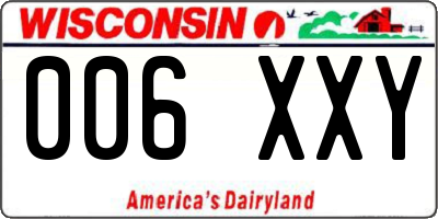 WI license plate 006XXY