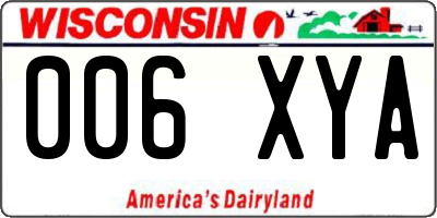 WI license plate 006XYA