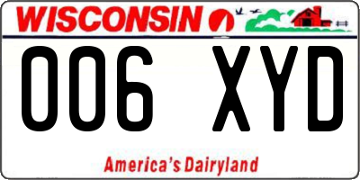 WI license plate 006XYD