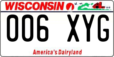 WI license plate 006XYG