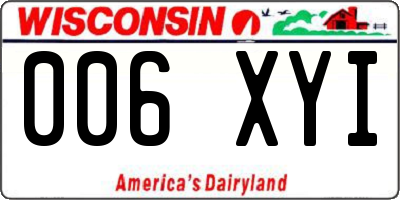 WI license plate 006XYI