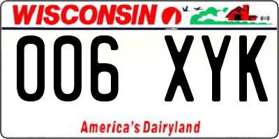 WI license plate 006XYK