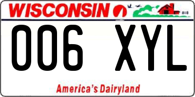 WI license plate 006XYL