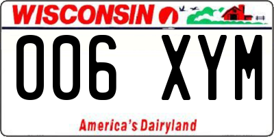 WI license plate 006XYM