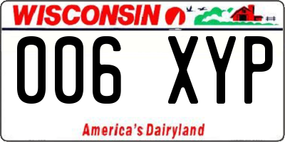 WI license plate 006XYP