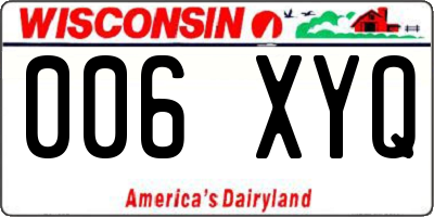 WI license plate 006XYQ