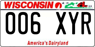 WI license plate 006XYR