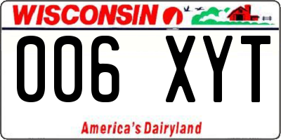 WI license plate 006XYT