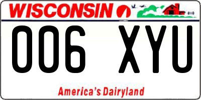 WI license plate 006XYU