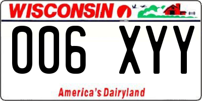 WI license plate 006XYY