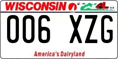 WI license plate 006XZG