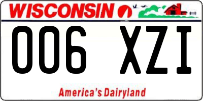 WI license plate 006XZI