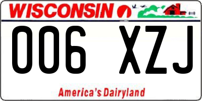 WI license plate 006XZJ