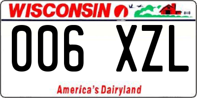 WI license plate 006XZL