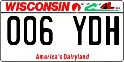 WI license plate 006YDH