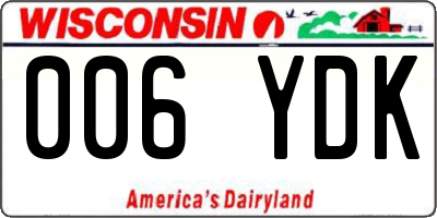 WI license plate 006YDK