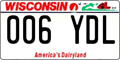 WI license plate 006YDL