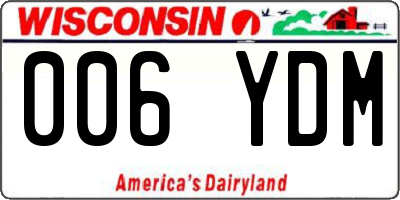 WI license plate 006YDM