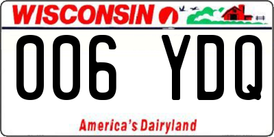 WI license plate 006YDQ