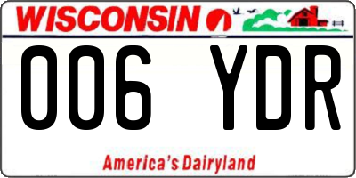 WI license plate 006YDR