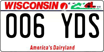 WI license plate 006YDS