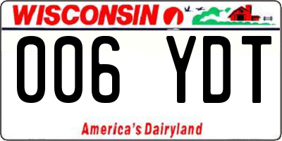 WI license plate 006YDT