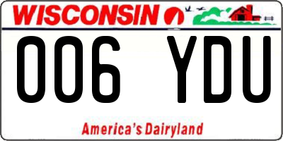 WI license plate 006YDU