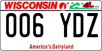 WI license plate 006YDZ