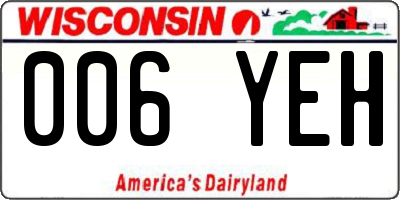 WI license plate 006YEH