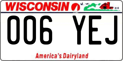 WI license plate 006YEJ