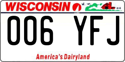 WI license plate 006YFJ