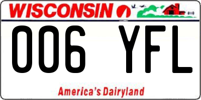 WI license plate 006YFL