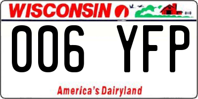 WI license plate 006YFP