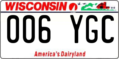 WI license plate 006YGC