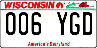 WI license plate 006YGD