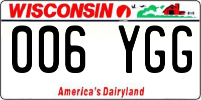 WI license plate 006YGG