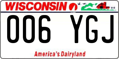WI license plate 006YGJ