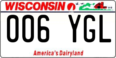 WI license plate 006YGL