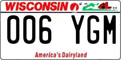 WI license plate 006YGM