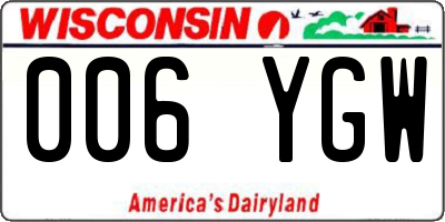 WI license plate 006YGW
