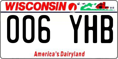 WI license plate 006YHB