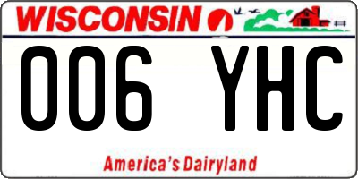 WI license plate 006YHC