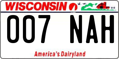 WI license plate 007NAH