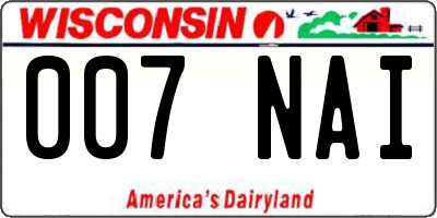 WI license plate 007NAI