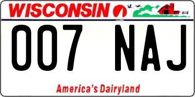 WI license plate 007NAJ