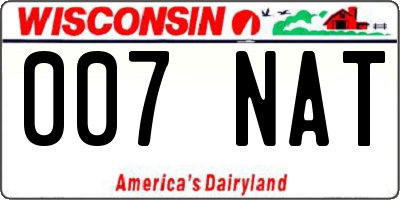 WI license plate 007NAT