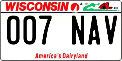 WI license plate 007NAV
