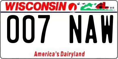 WI license plate 007NAW
