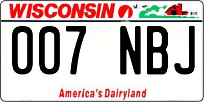 WI license plate 007NBJ