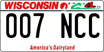 WI license plate 007NCC
